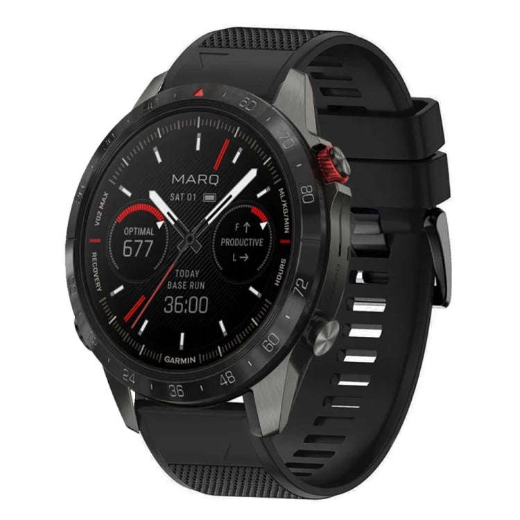 For Garmin MARQ Athlete Gen 2 Quick Release 22mm Silicone Watch Band(Black)