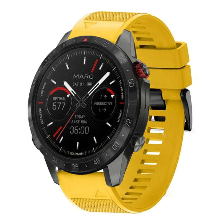 For Garmin MARQ Athlete Gen 2 Quick Release 22mm Silicone Watch Band(Yellow)
