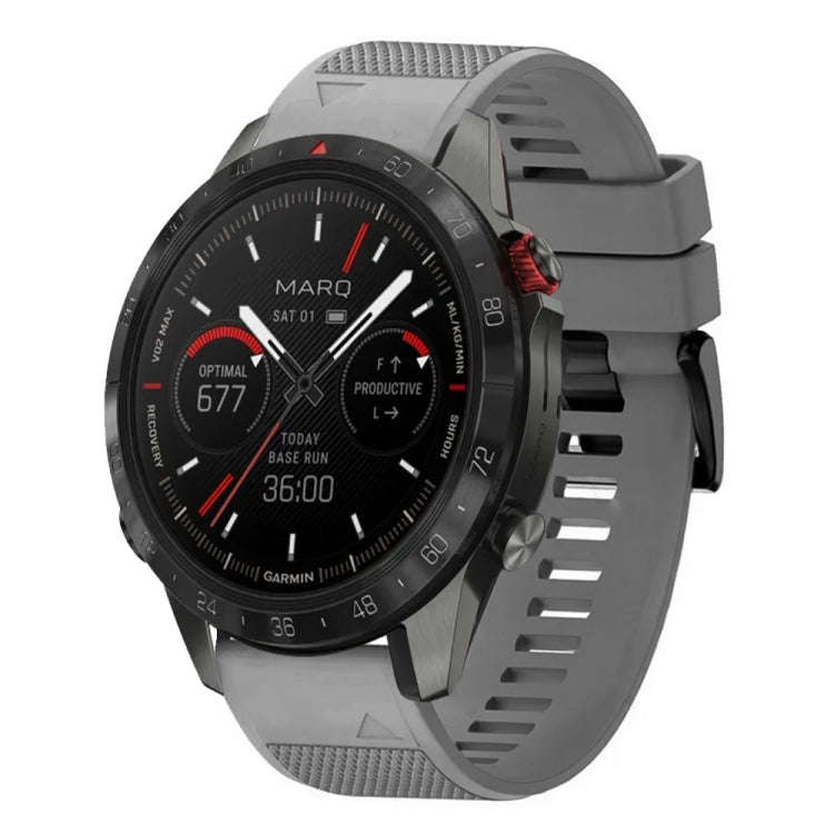 For Garmin MARQ Athlete Gen 2 Quick Release 22mm Silicone Watch Band(Grey)