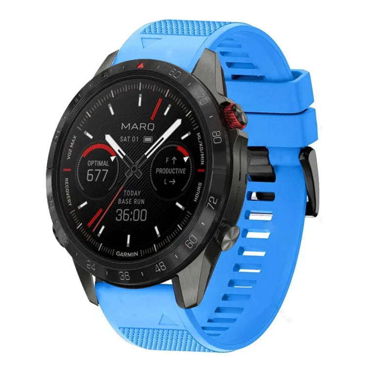 For Garmin MARQ Athlete Gen 2 Quick Release 22mm Silicone Watch Band(Sky Blue)
