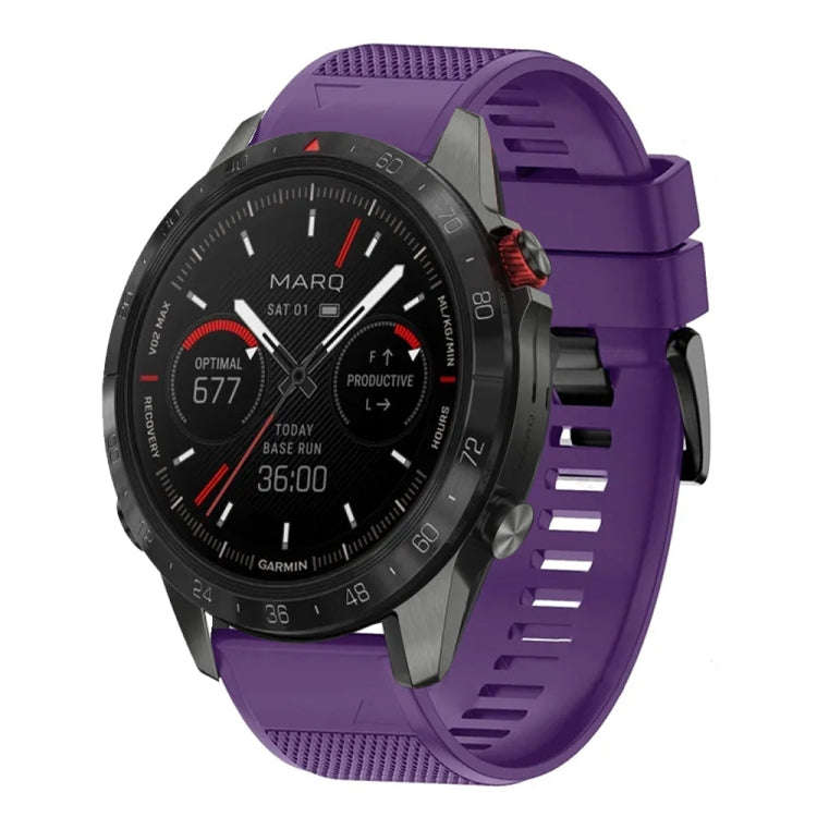 For Garmin MARQ Athlete Gen 2 Quick Release 22mm Silicone Watch Band(Purple)