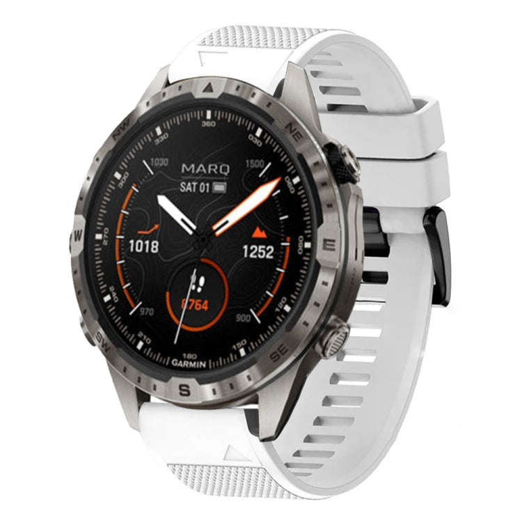 For Garmin MARQ Adventurer Gen 2 Quick Release 22mm Silicone Watch Band(White)