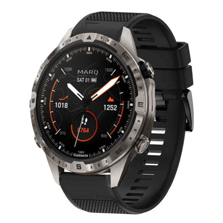 For Garmin MARQ Adventurer Gen 2 Quick Release 22mm Silicone Watch Band(Black)