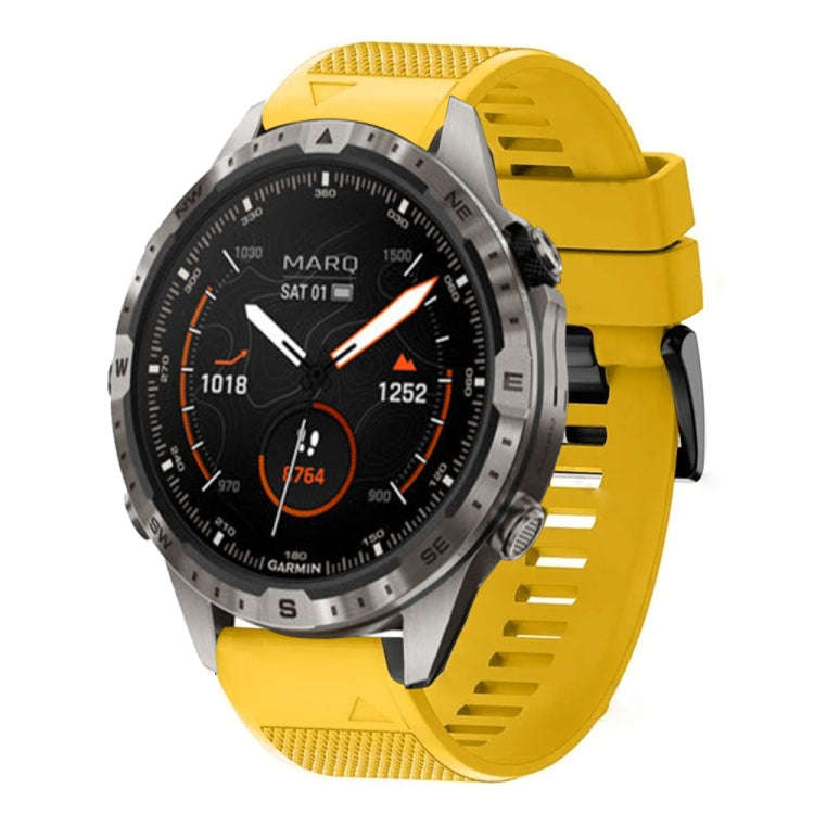 For Garmin MARQ Adventurer Gen 2 Quick Release 22mm Silicone Watch Band(Yellow)