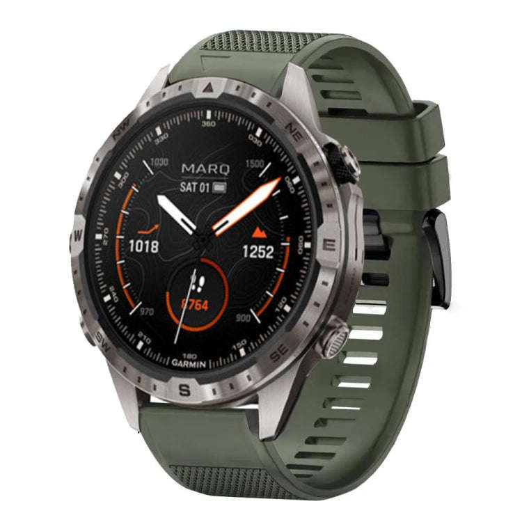 For Garmin MARQ Adventurer Gen 2 Quick Release 22mm Silicone Watch Band(Army Green)