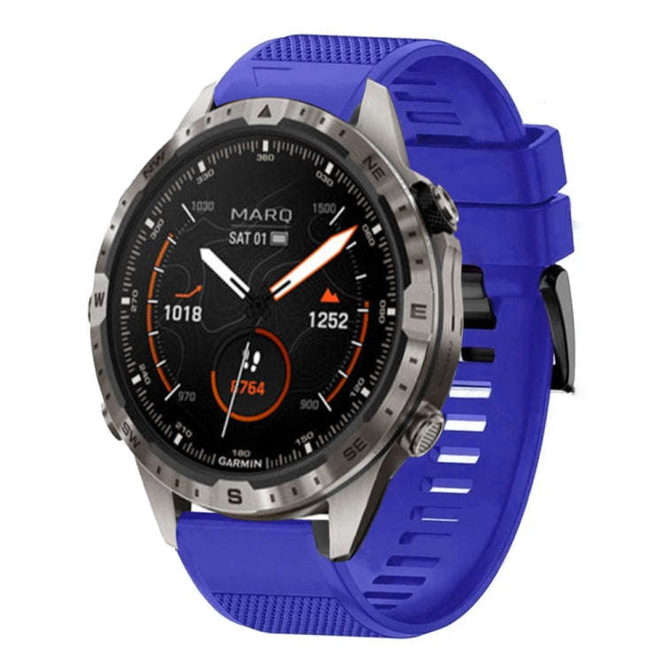 For Garmin MARQ Adventurer Gen 2 Quick Release 22mm Silicone Watch Band(Dark Blue)
