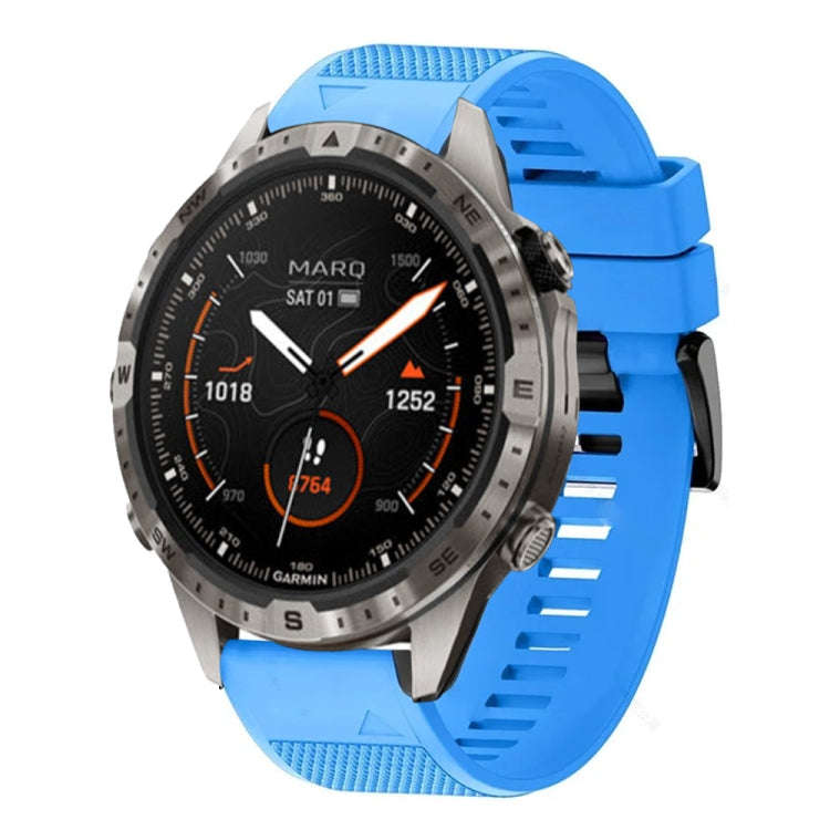 For Garmin MARQ Adventurer Gen 2 Quick Release 22mm Silicone Watch Band(Sky Blue)