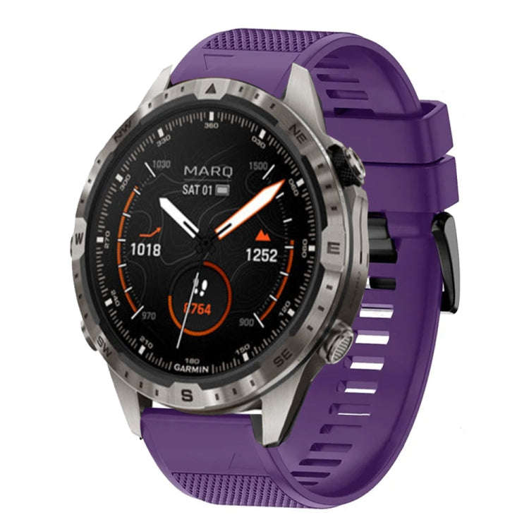 For Garmin MARQ Adventurer Gen 2 Quick Release 22mm Silicone Watch Band(Purple)