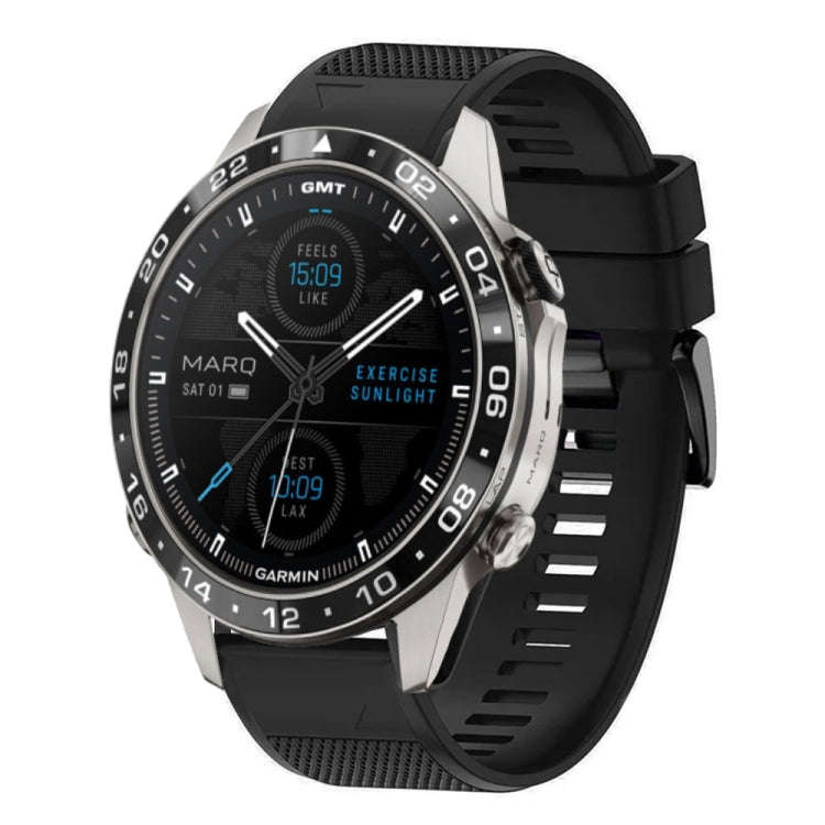For Garmin MARQ Aviator Gen 2 Quick Release 22mm Silicone Watch Band(Black)
