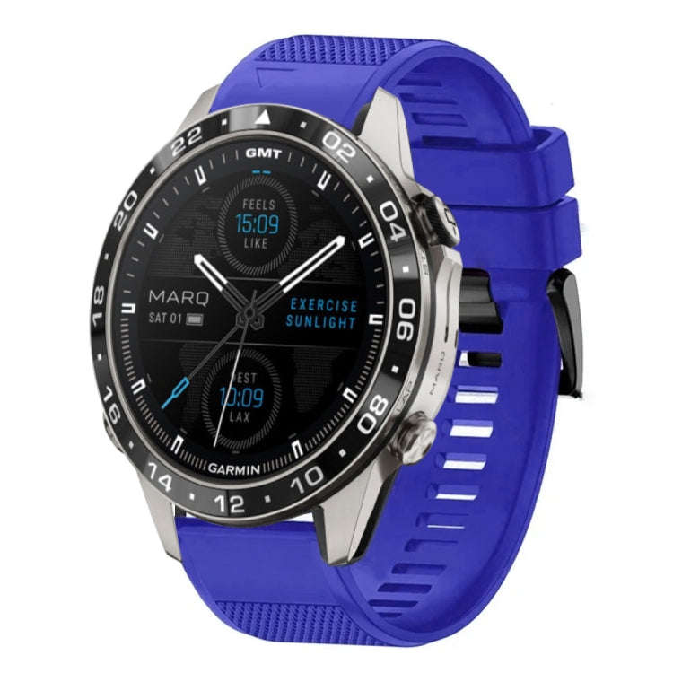 For Garmin MARQ Aviator Gen 2 Quick Release 22mm Silicone Watch Band(Dark Blue)