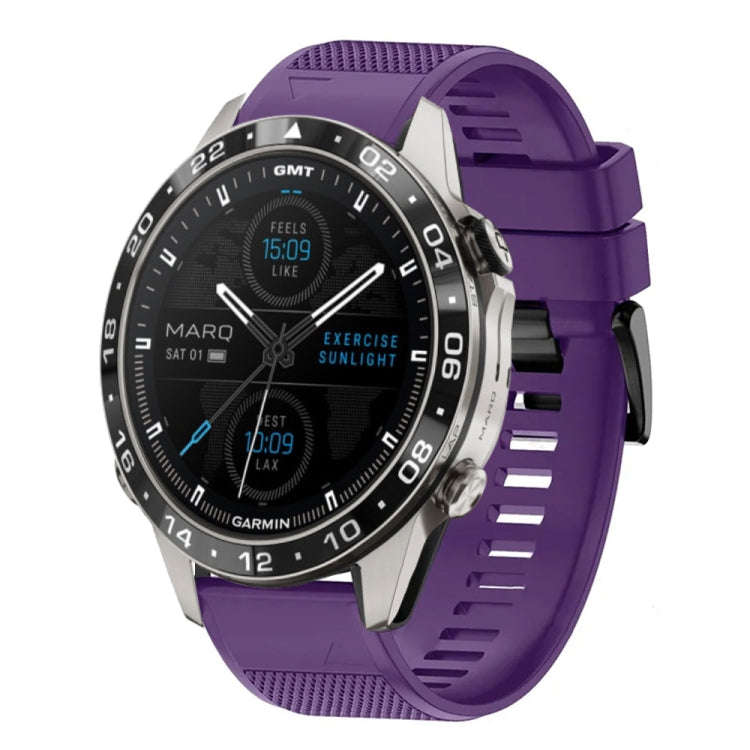 For Garmin MARQ Aviator Gen 2 Quick Release 22mm Silicone Watch Band(Purple)