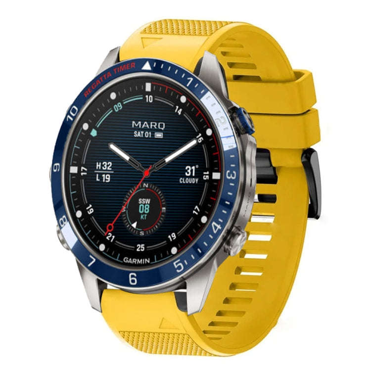 For Garmin MARQ Captain Gen 2 Quick Release 22mm Silicone Watch Band(Yellow)