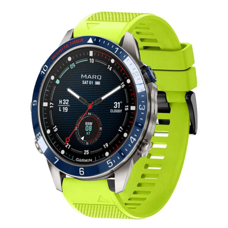 For Garmin MARQ Captain Gen 2 Quick Release 22mm Silicone Watch Band(Lime Green)