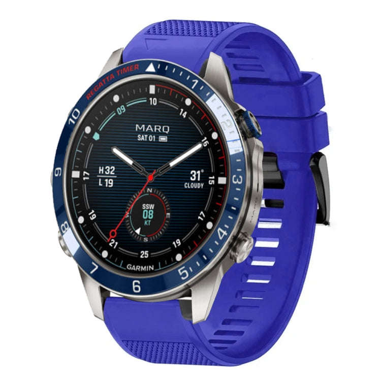 For Garmin MARQ Captain Gen 2 Quick Release 22mm Silicone Watch Band(Dark Blue)