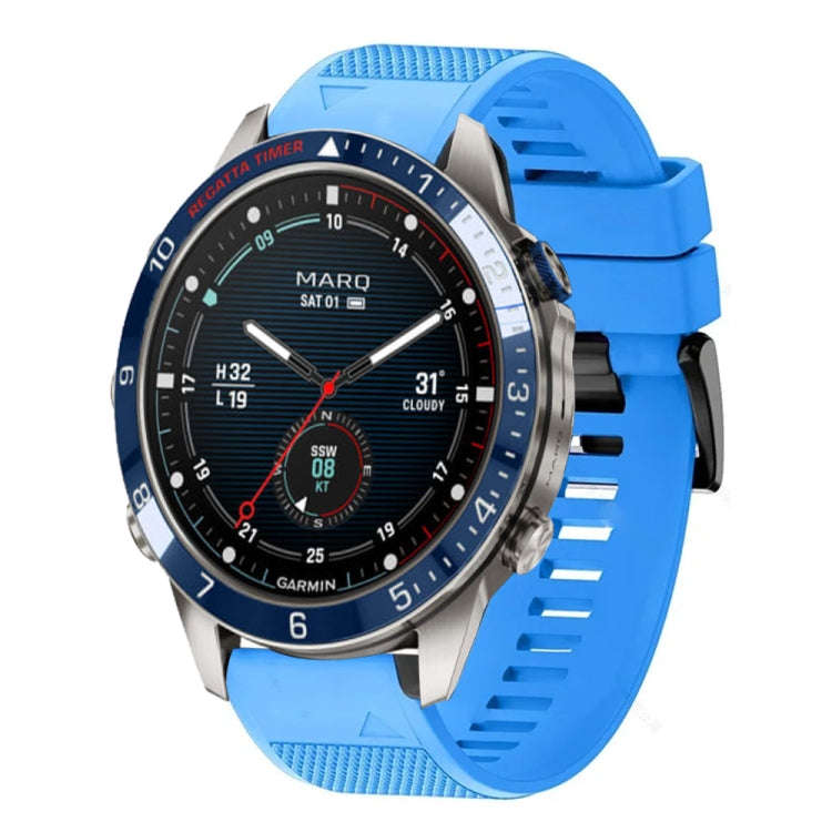 For Garmin MARQ Captain Gen 2 Quick Release 22mm Silicone Watch Band(Sky Blue)