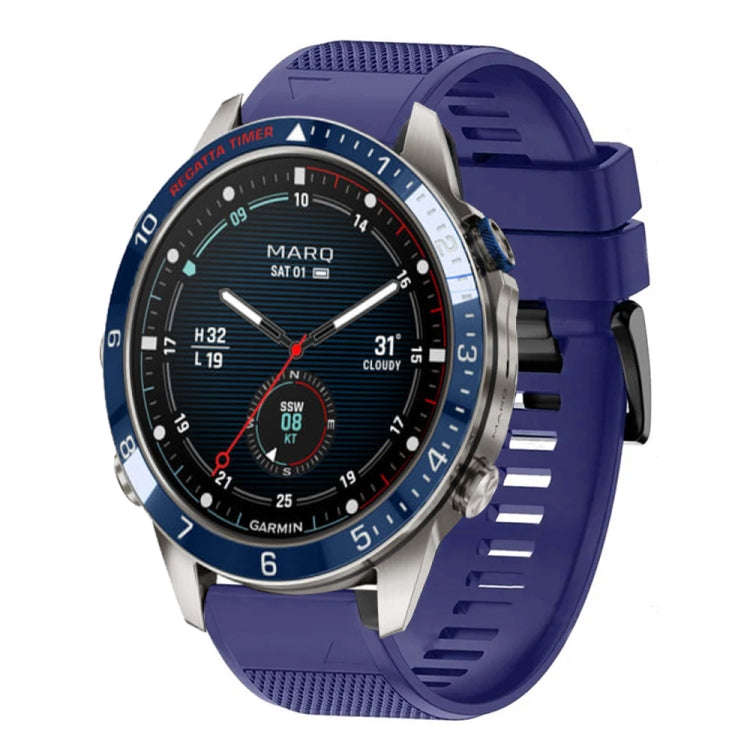 For Garmin MARQ Captain Gen 2 Quick Release 22mm Silicone Watch Band(Midnight Blue)
