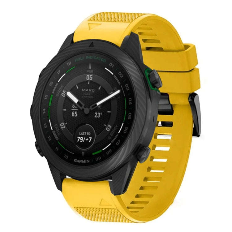 For Garmin MARQ Golfer Gen 2 Quick Release 22mm Silicone Watch Band(Yellow)
