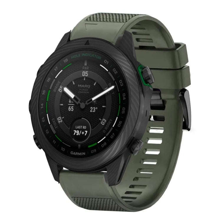 For Garmin MARQ Golfer Gen 2 Quick Release 22mm Silicone Watch Band(Army Green)