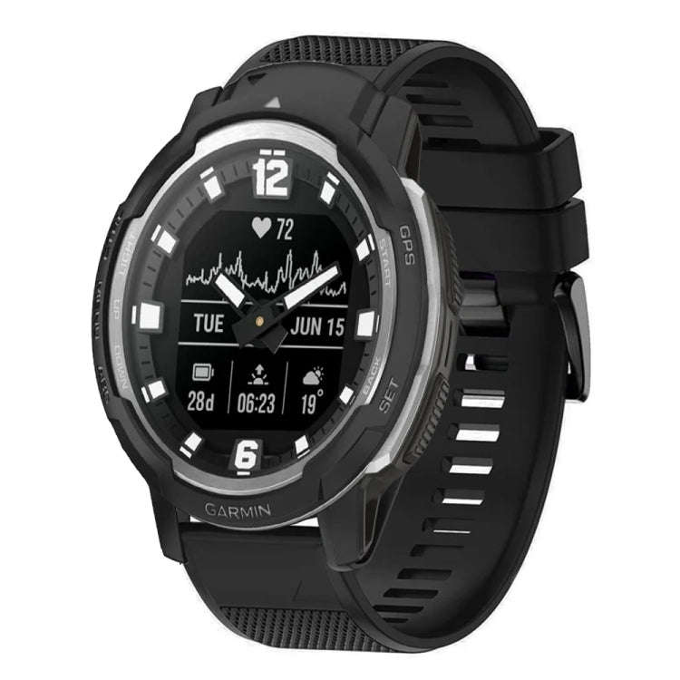 For Garmin Instinct Crossover Quick Release 22mm Silicone Watch Band(Black)