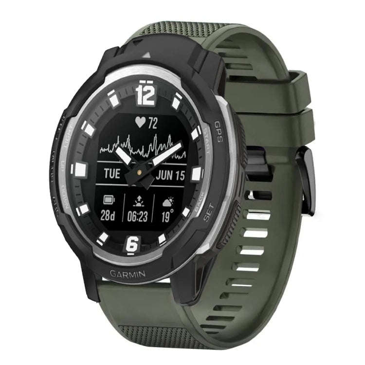 For Garmin Instinct Crossover Quick Release 22mm Silicone Watch Band(Army Green)