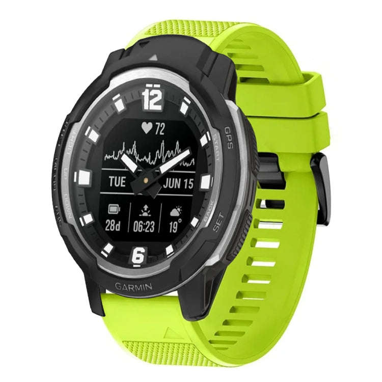 For Garmin Instinct Crossover Quick Release 22mm Silicone Watch Band(Lime Green)