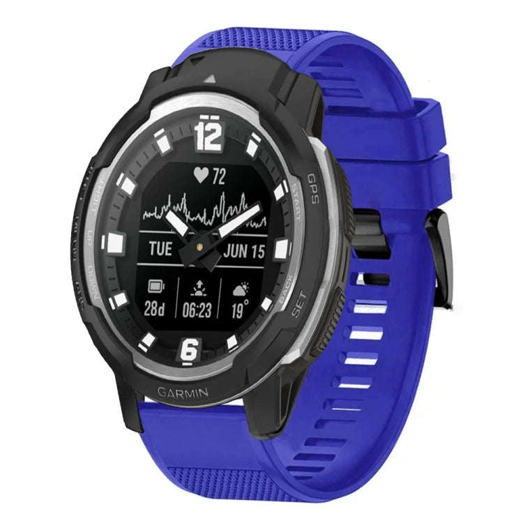 For Garmin Instinct Crossover Quick Release 22mm Silicone Watch Band(Dark Blue)
