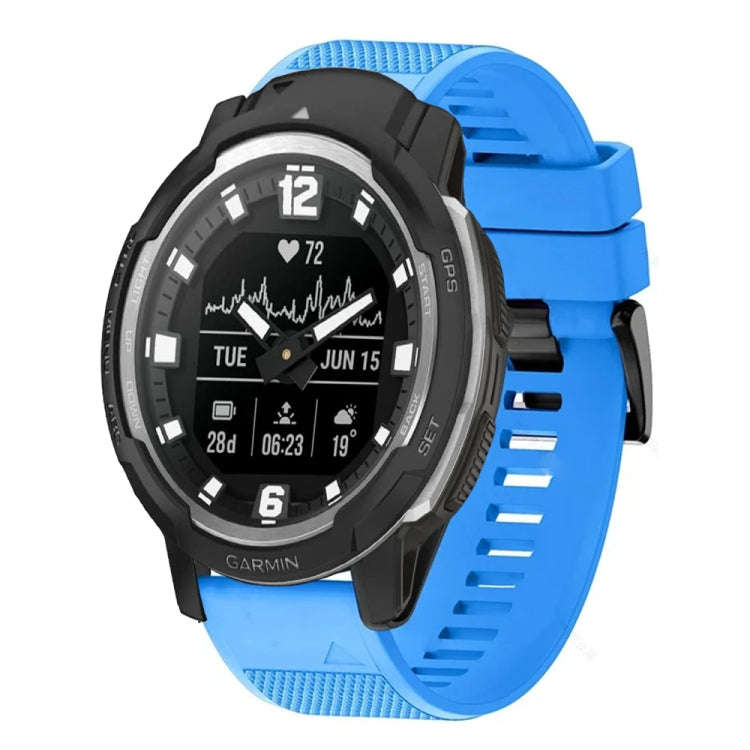For Garmin Instinct Crossover Quick Release 22mm Silicone Watch Band(Sky Blue)