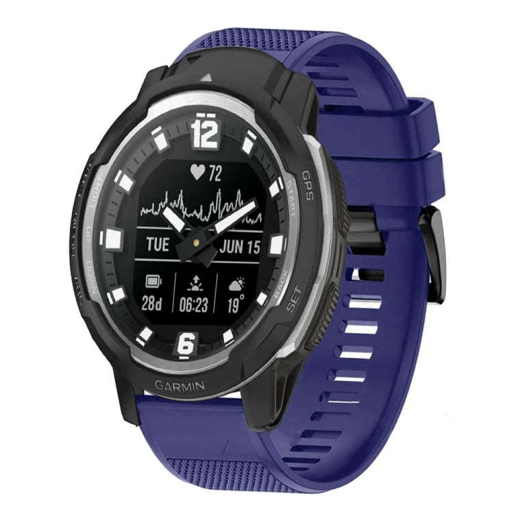 For Garmin Instinct Crossover Quick Release 22mm Silicone Watch Band(Midnight Blue)
