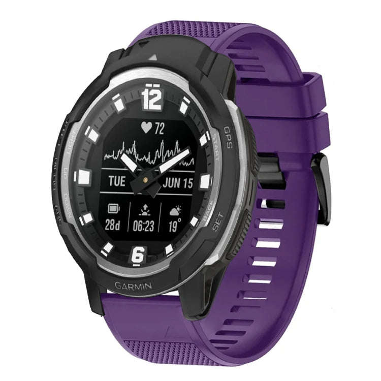 For Garmin Instinct Crossover Quick Release 22mm Silicone Watch Band(Purple)