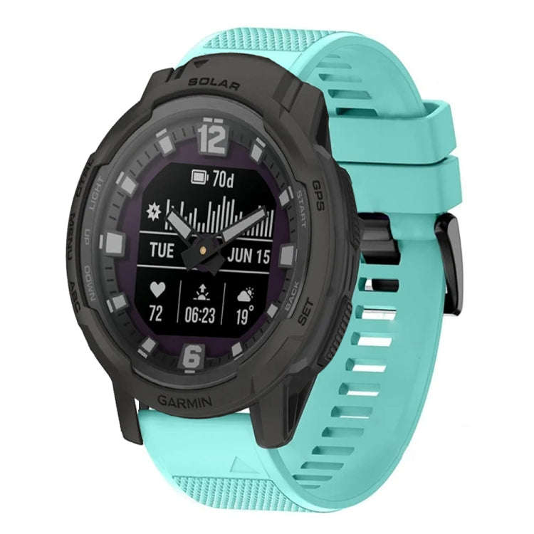 For Garmin Instinct Crossover Solar Quick Release 22mm Silicone Watch Band(Mint Green)