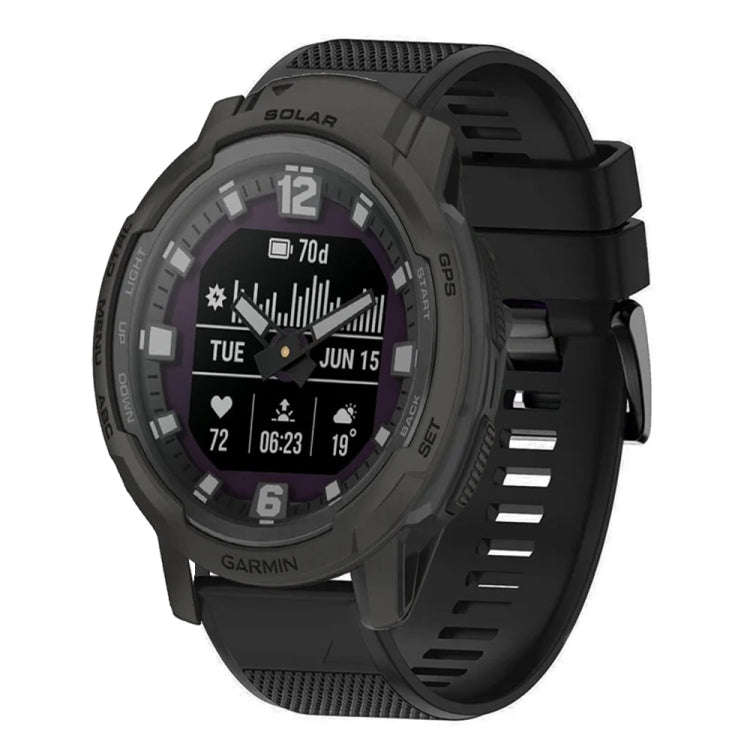 For Garmin Instinct Crossover Solar Quick Release 22mm Silicone Watch Band(Black)