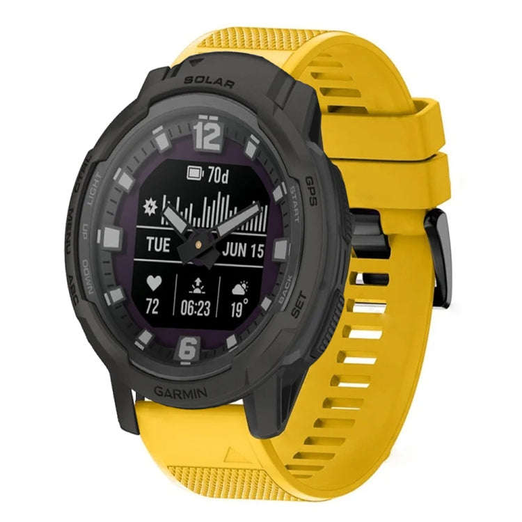 For Garmin Instinct Crossover Solar Quick Release 22mm Silicone Watch Band(Yellow)