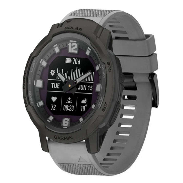 For Garmin Instinct Crossover Solar Quick Release 22mm Silicone Watch Band(Grey)