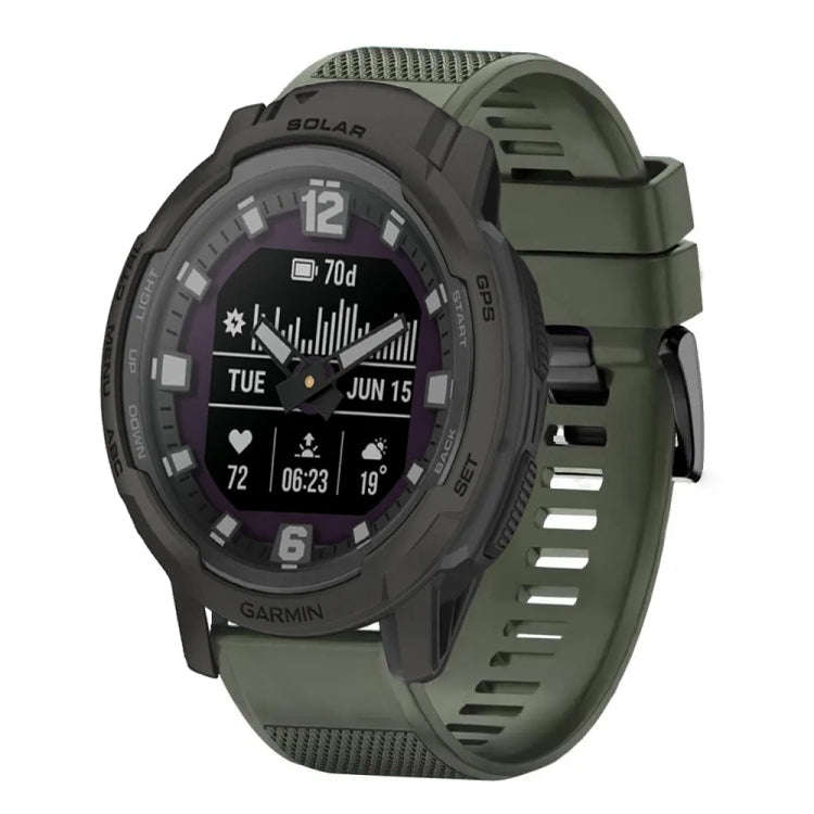 For Garmin Instinct Crossover Solar Quick Release 22mm Silicone Watch Band(Army Green)