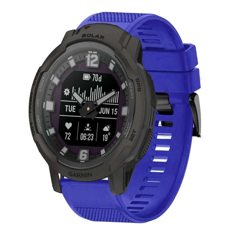 For Garmin Instinct Crossover Solar Quick Release 22mm Silicone Watch Band(Dark Blue)