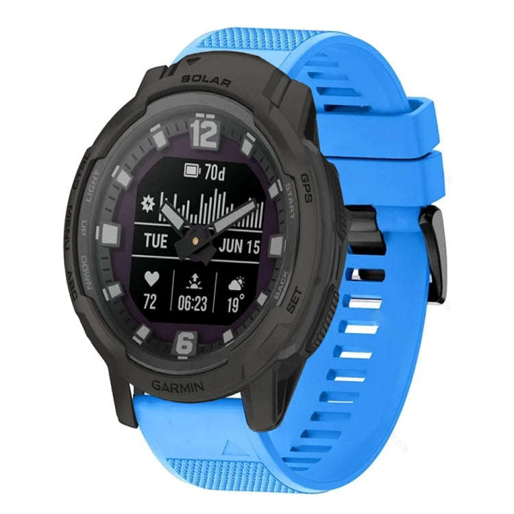 For Garmin Instinct Crossover Solar Quick Release 22mm Silicone Watch Band(Sky Blue)