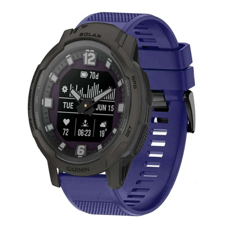 For Garmin Instinct Crossover Solar Quick Release 22mm Silicone Watch Band(Midnight Blue)