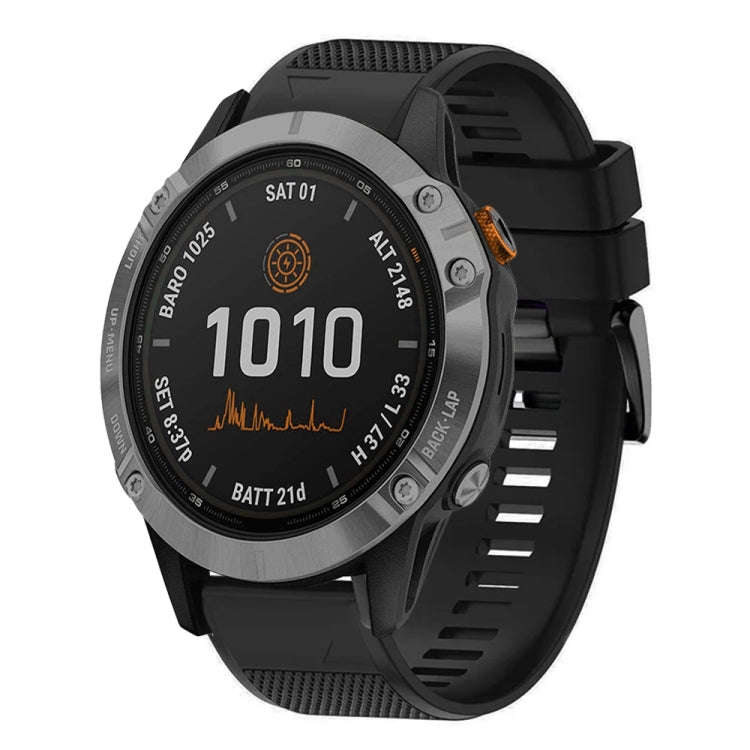 For Garmin Fenix 7 Quick Release 22mm Silicone Watch Band(Black)