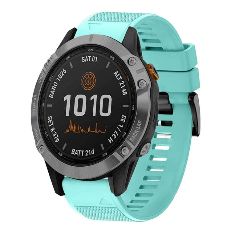 For Garmin Fenix 7 Solar Quick Release 22mm Silicone Watch Band(Mint Green)