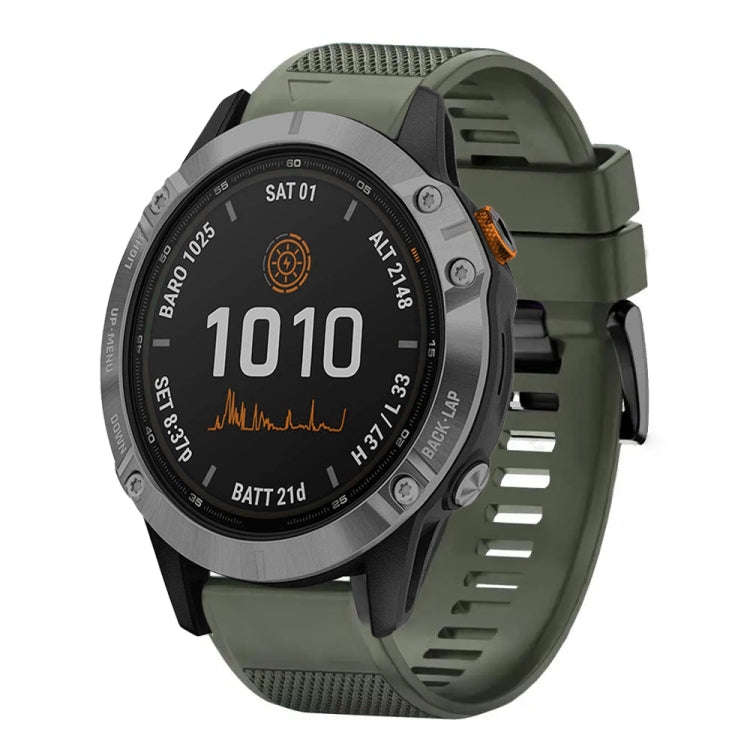 For Garmin Fenix 7 Solar Quick Release 22mm Silicone Watch Band(Army Green)
