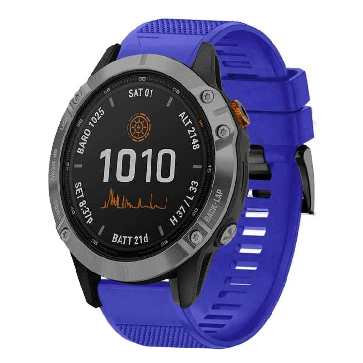 For Garmin Fenix 7 Solar Quick Release 22mm Silicone Watch Band(Dark Blue)