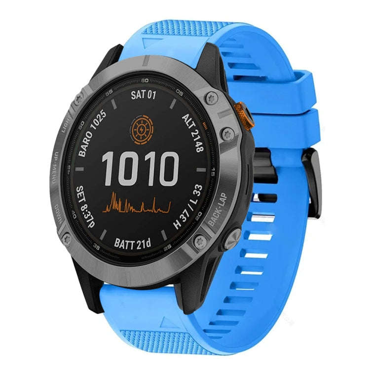 For Garmin Fenix 7 Solar Quick Release 22mm Silicone Watch Band(Sky Blue)