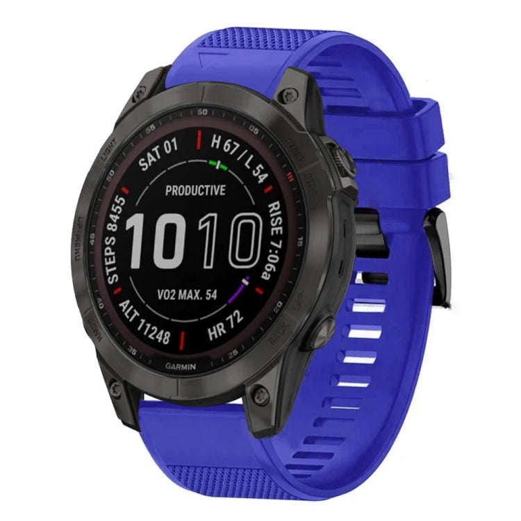 For Garmin Fenix 7 Sapphire Solar Quick Release 22mm Silicone Watch Band(Dark Blue)