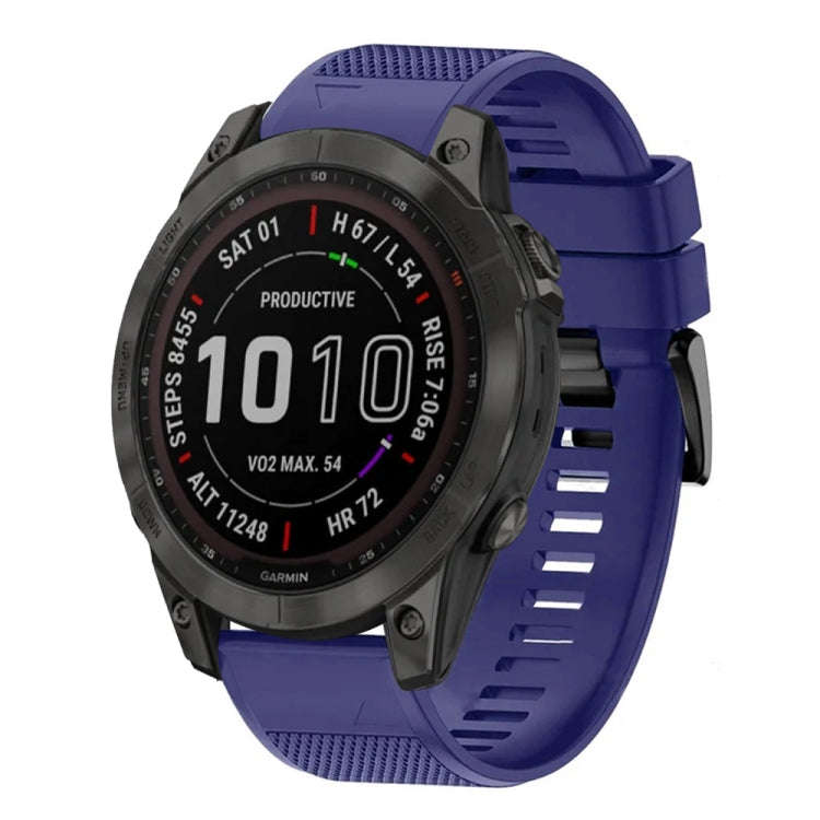 For Garmin Fenix 7 Sapphire Solar Quick Release 22mm Silicone Watch Band(Midnight Blue)