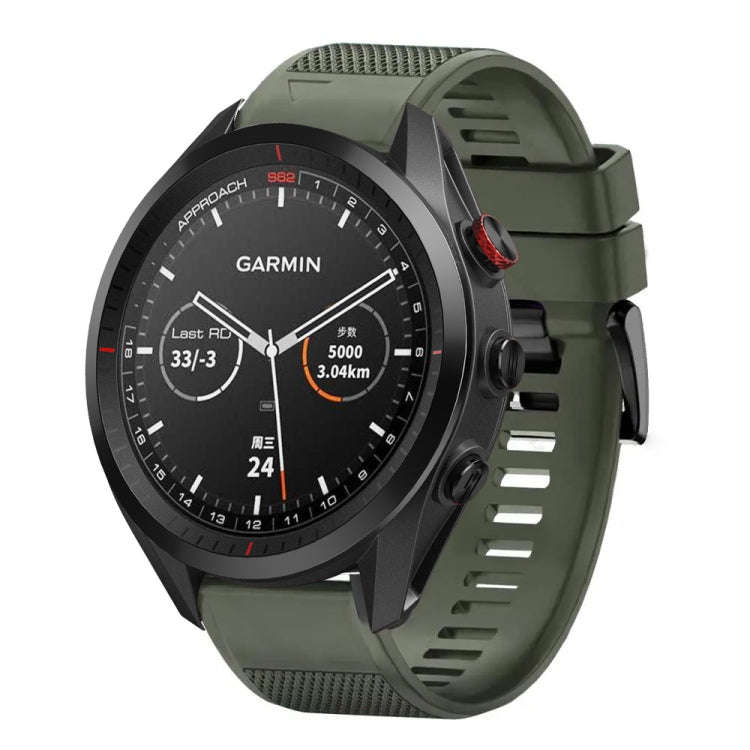 For Garmin Approach S62 Quick Release 22mm Silicone Watch Band(Army Green)