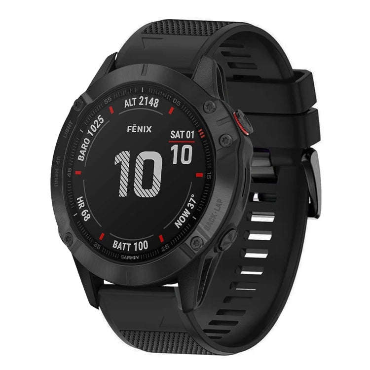 For Garmin Fenix 6 Quick Release 22mm Silicone Watch Band(Black)