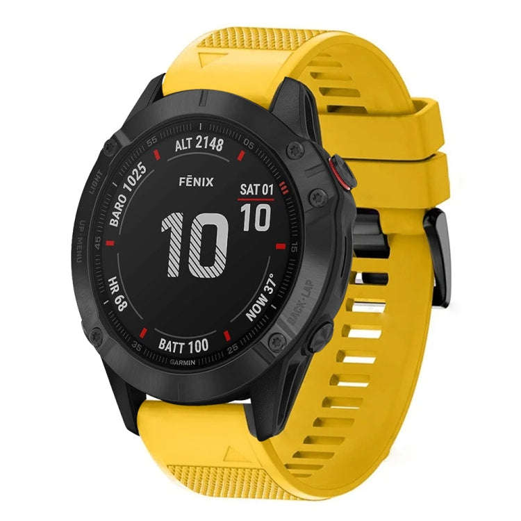 For Garmin Fenix 6 Pro Quick Release 22mm Silicone Watch Band(Yellow)