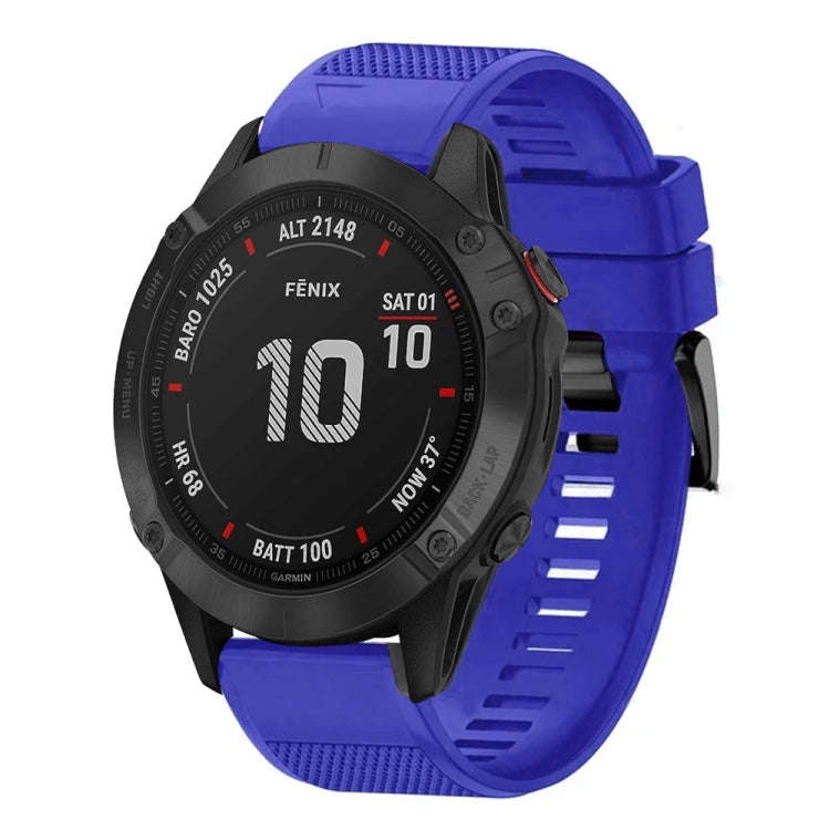 For Garmin Fenix 6 Pro Quick Release 22mm Silicone Watch Band(Dark Blue)