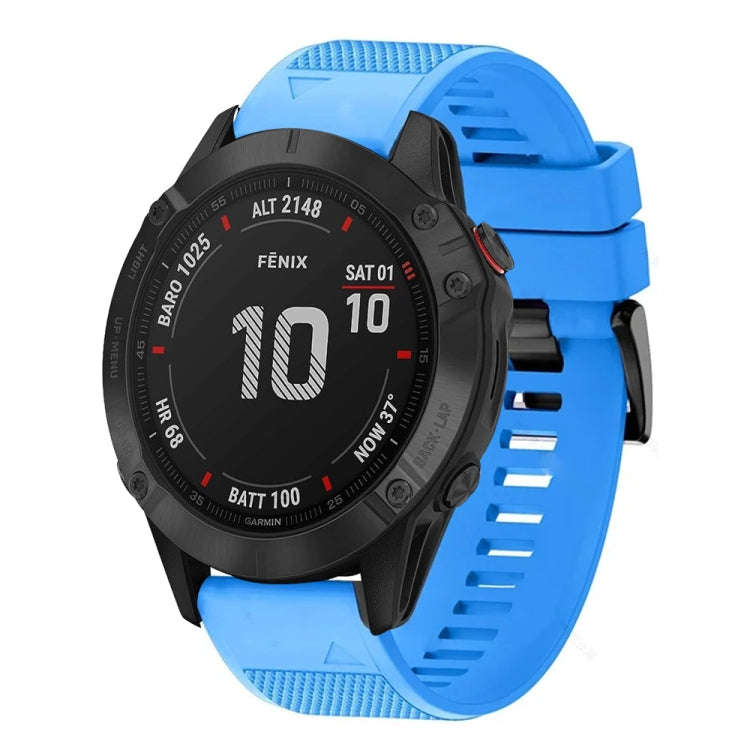 For Garmin Fenix 6 Pro Quick Release 22mm Silicone Watch Band(Sky Blue)