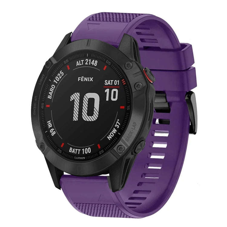 For Garmin Fenix 6 Pro Quick Release 22mm Silicone Watch Band(Purple)
